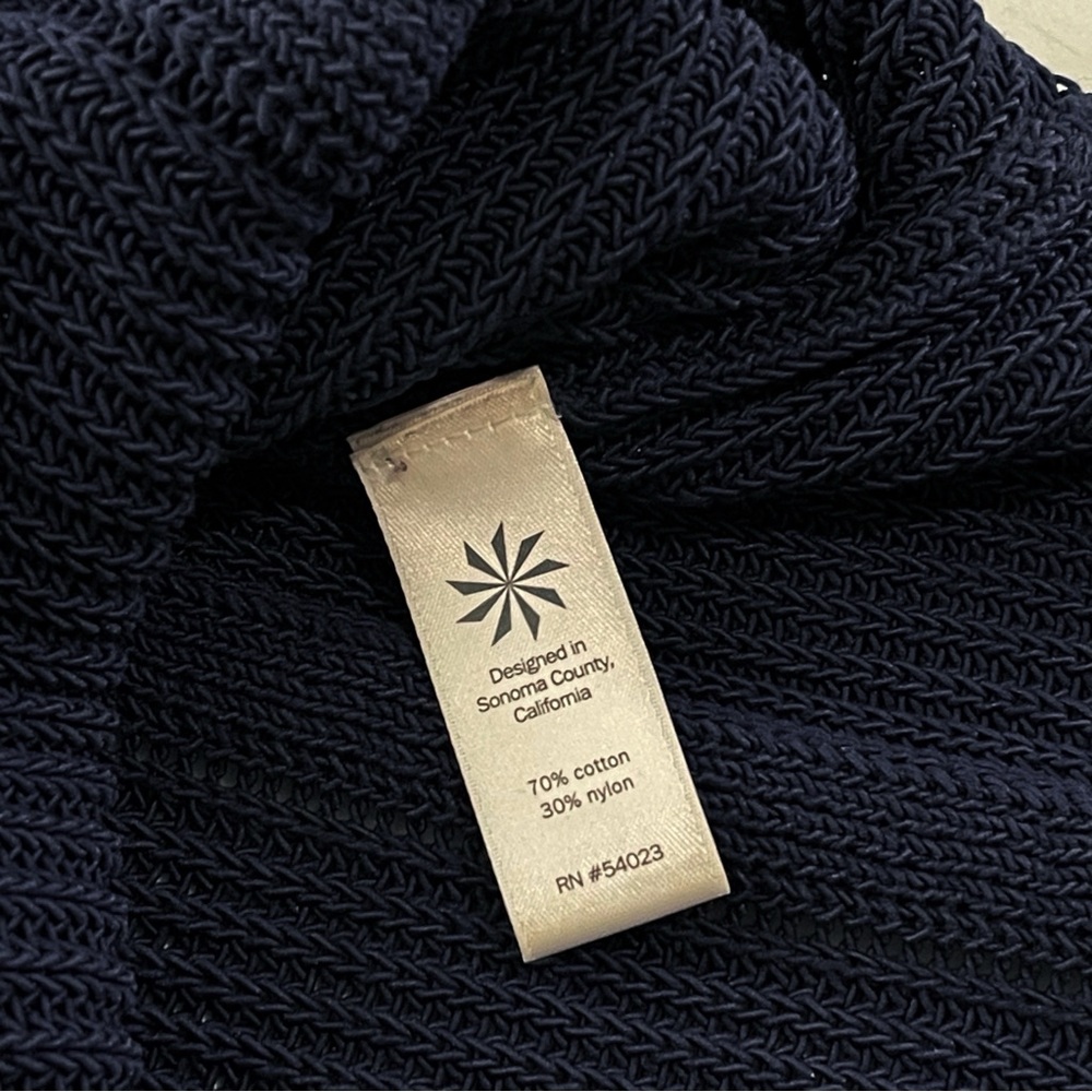 Athleta Navy Highline Pullover Sweater Tunic V-Neck Cotton Blend Women’s Size XS - Picture 7 of 7